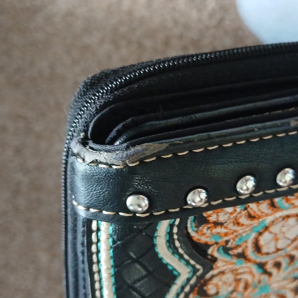 Montana west  black leather trifold wallet - Picture 16 of 16